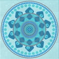 thumbnail image 1 of Ahgly Company Machine Washable Indoor Square Transitional Blue Area Rugs, 7' Square, 1 of 7
