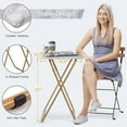 thumbnail image 4 of Folding TV Tray Table, Stable Tray Table with No Assembly Required, TV Dinner Tray for Eating, Foldable Snack Tables for Bed Sofa Marbling, 4 of 7