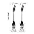 thumbnail image 3 of BNNG Spoon And Gork Tableware Earrings Fashion Personality Exaggerated Spoon And Fork Earrings Vintage Creativity Tableware Spoon Fork Asymmetry Dangle Earrings Punk Gothic Earrings, 3 of 5