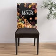 thumbnail image 4 of Dining Chair Covers Set of 6,Pumpkin Leaf on Orange Linen Universal Stretch Kitchen Seat Covers Parsons Chair Protector Slipcover for Home Restaurant Party Decor,Autumn Plant Thanksgiving Theme, 4 of 6