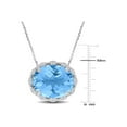 thumbnail image 2 of 24.70 Carat (Ctw) Blue Topaz Pendant Necklace in 14K White Gold with Chain and Accent Diamonds for Women, 2 of 6