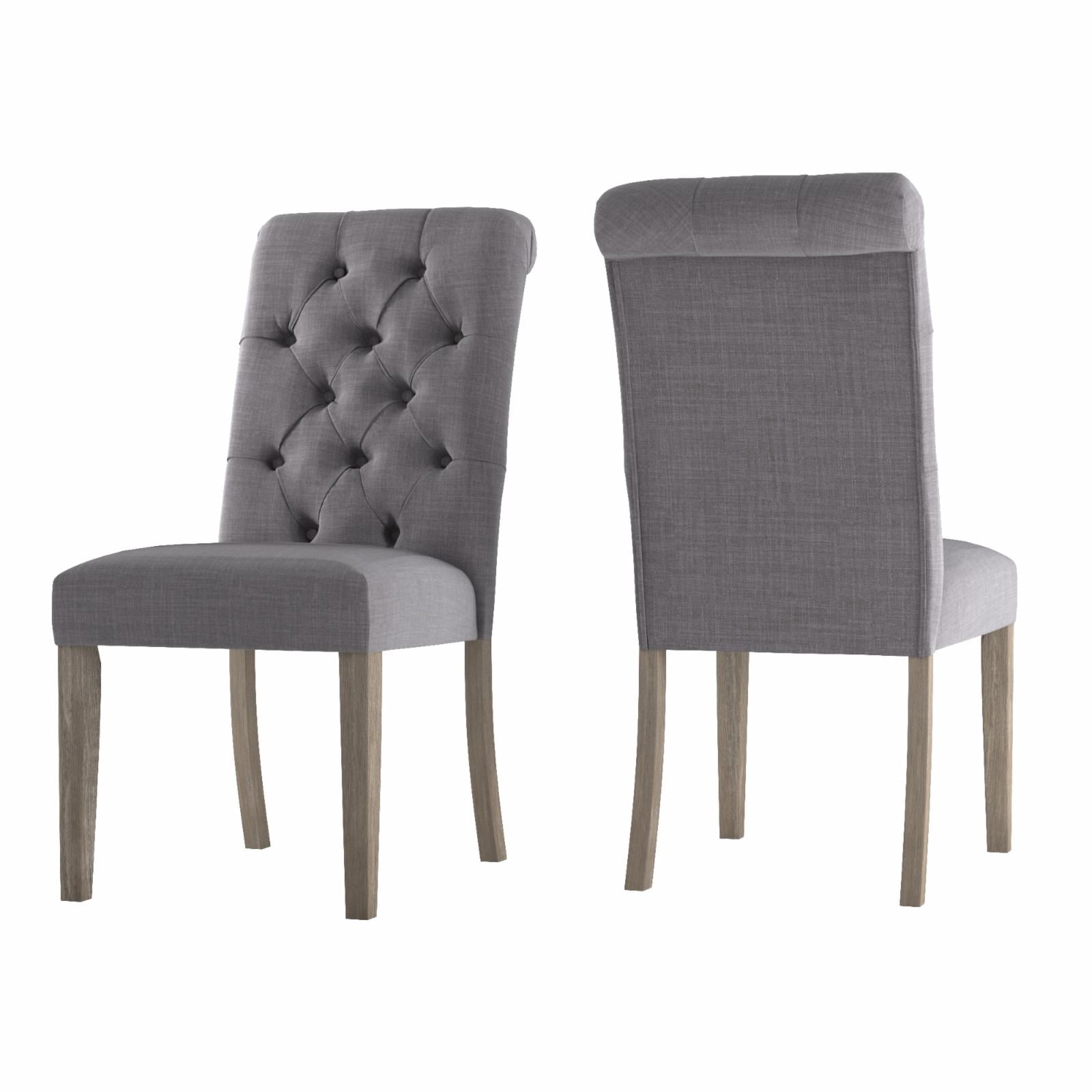 Weston Home Lottie Chic Button Tufted Dining Chair Set of 2 Beige