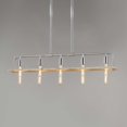 thumbnail image 3 of Justice Design Group Eco-8469-Wood Bronx 5 Light 40" Wide Linear Chandelier - - Nickel, 3 of 3