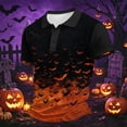 thumbnail image 5 of IAJDKMEK Halloween Men's Short Sleeve Polo Shirt - Collared Knit Shirt Breathable Summer Shirt for Holiday Wear, Daily, Golf Shirt & Costume,Orange S, 5 of 7
