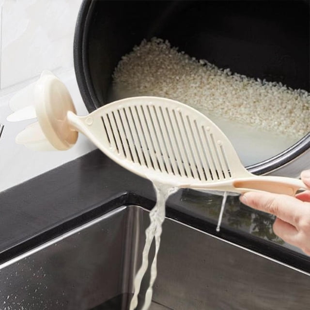Arroz hogar lavadora arroz lavado colador con agujero colgante gadgets de cocina arroz lavado palo herramienta para fruta drenaje alimentos