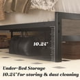 thumbnail image 5 of Full Bed Frame with Storage Headboard & Storage Drawer, Charging Station & LED Light, No Box Spring Needed, Noise Free, Easy Assembly, Gray, 5 of 9
