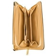 thumbnail image 3 of Women's Mocha Glossy Patent Leather Wallet with Card Holder Organizers and Convertible Vegan Leather Strap Wristlet, 3 of 6
