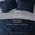 thumbnail image 5 of Noble Linens Navy Pinch Pleat 3-Piece Duvet Cover Set, King/Cal King, 5 of 6