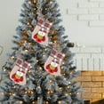 thumbnail image 4 of Christmas Socks In Apron Christmas Stocking Knitted Christmas Decorations Stocking Red White With A Pockets Letter Stockings For Family, 4 of 6