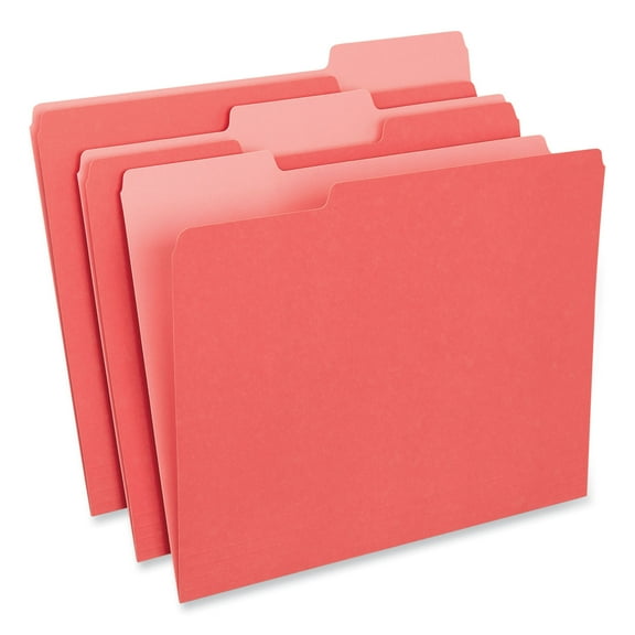 Universal Interior File Folders, 1/3-Cut Tabs, Letter Size, Red, 100/Box (12303)