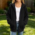 thumbnail image 4 of HAOTAGS Kids Hooded Sweatshirt (4-15) Long Sleeve Hoodie With Pocket Warm Zipper Jacket Black Size 4T, 4 of 9