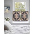 thumbnail image 4 of Half Window Curtains 24 Inches Long, Vintage Boho Window Treatment Curtain Drapes, Middle Century Western Geometric Abstract Art Short Curtains Tiers for Kitchen Over Sink, 27.5"x24", 2 Panels, 4 of 7