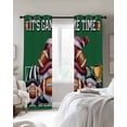 thumbnail image 3 of Fall Rugby Blackout Curtains, Light Blocking Print Window Curtains, Modern Abstract Gnomes Green Thermal Insulated Window Drapes for Living Room Kitchen Cafe 2 Panels, 84"W x 63"L, 3 of 9