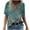 Blue, variant on Fesfesfes Oversized Workout Shirts for Women's Fashion Casual Plus Size Scenic Flowers Printing V-Neck T-Shirt Tops Women Tops M(US:6)