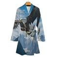 thumbnail image 4 of A Powerful Eagle (7) Night Robe Long Sleeve V Neck Robe With Belt Women's Sleepwear Dresses, 4 of 9