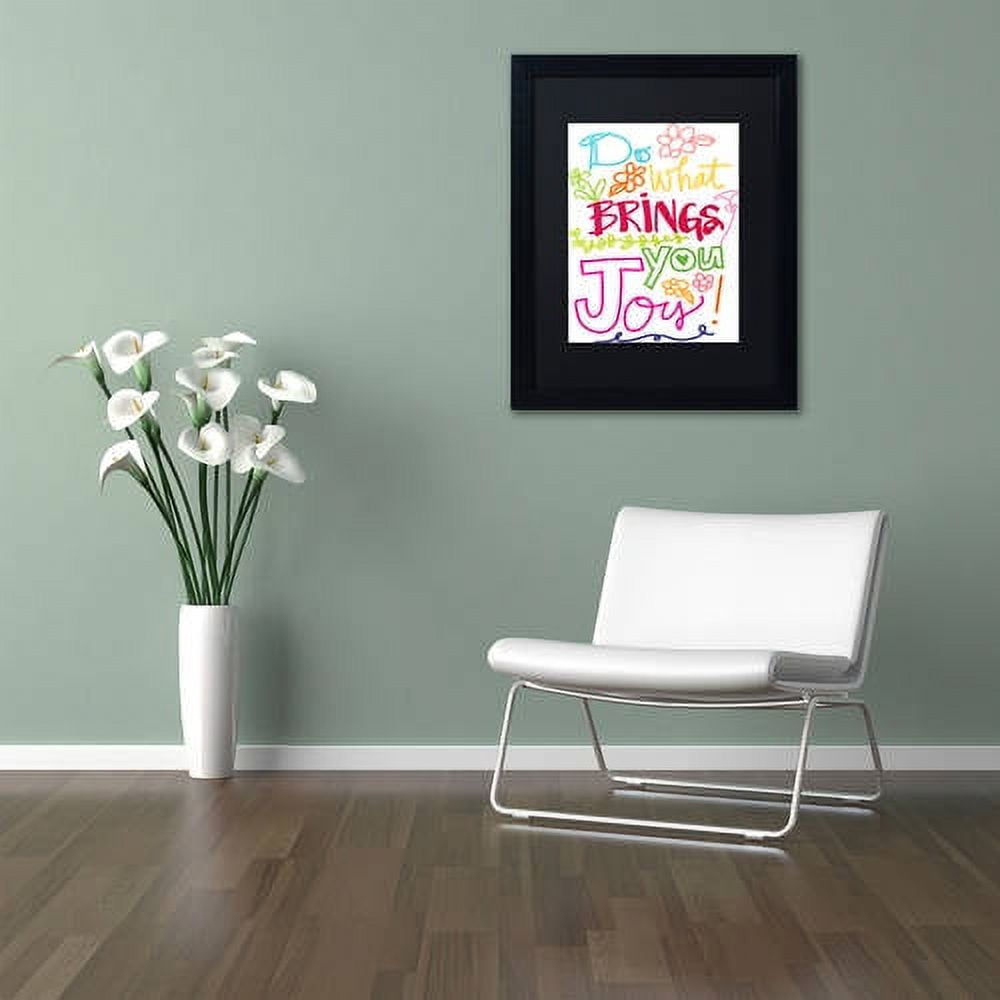 Trademark Fine Art "Find Joy" Canvas Art by Elizabeth Caldwell, Black Matte, Black Frame