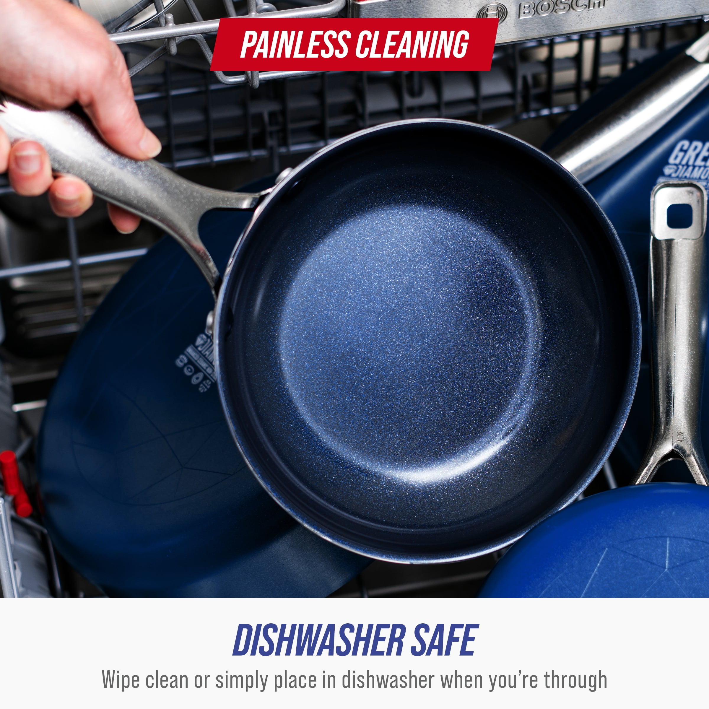 Blue Diamond 8″ Ceramic Nonstick Fry Pan with Spatula, Dishwasher Safe, Oven Safe, Metal Utensil Safe​