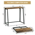 thumbnail image 2 of Homycasa Foldable Walnut Home Office Desk with MDF Top, 2 of 6
