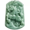 thumbnail image 4 of K-KED Natural Grade A Green Jade Jadeite Men Women Lucky Coin Horse Pendant, 4 of 5