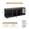 thumbnail image 5 of NARTRU Dog Crate Furniture with Dog Feeder, 86.6 inch Wooden Dog Kennel Furniture with Divider, Black, 5 of 8