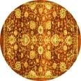thumbnail image 1 of Ahgly Company Indoor Round Oriental Yellow Traditional Area Rugs, 7' Round, 1 of 4