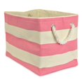 thumbnail image 1 of Design Imports CAMZ34893 Bac de Rangement Rectangulaire en Papier à Rayures 17 x 12 x 12 Po, Rose - Grand, 1 of 10