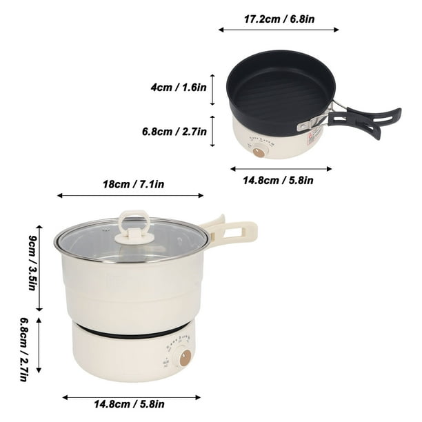 Multifunctional Electric Cooker 500W 1.6L Mini Ramen Cooker Electric Hot Pot with Foldable Handle Portable Cooking Pot Electric Pot for Noodles Steak Cooker Eggs StirFrying Walmart