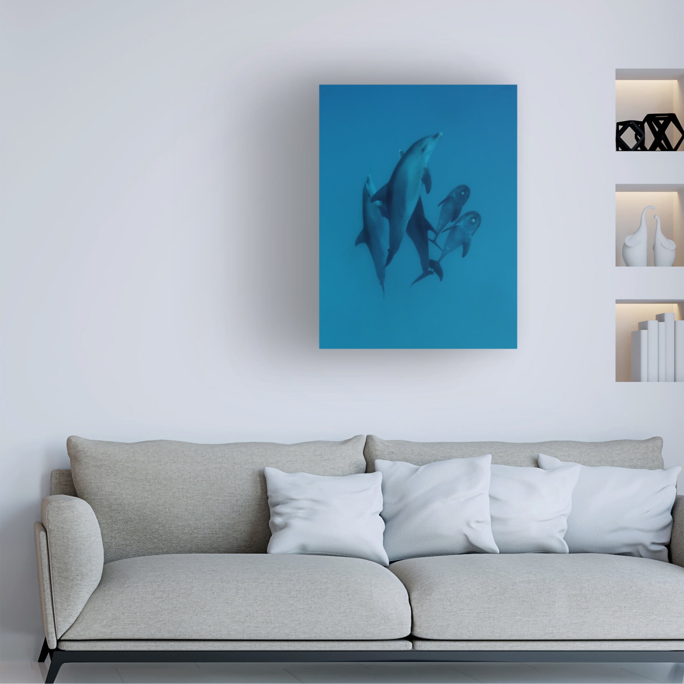 Trademark Fine Art Romano Molinari Dolphins 6 Canvas Wall Art