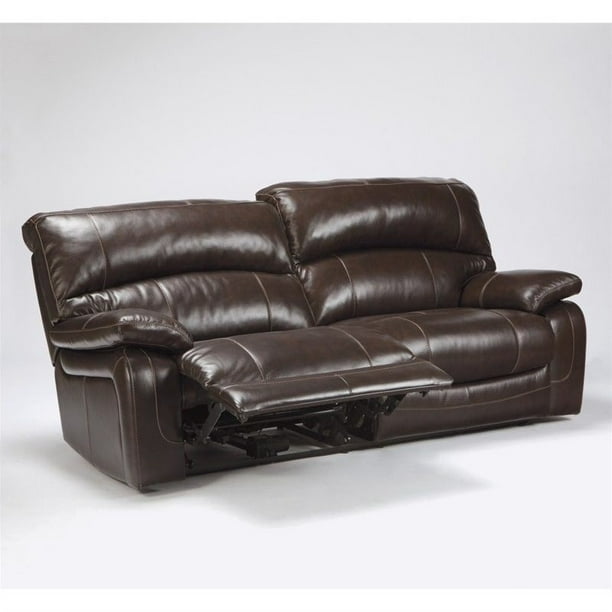 Ashley Furniture Damacio Leather, Dark Brown Leather Recliner Sofa