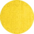 thumbnail image 1 of Ahgly Company Indoor Round Abstract Yellow Modern Area Rugs, 7' Round, 1 of 4