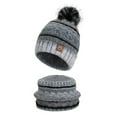 thumbnail image 2 of Womens Winter Beanie Hat and Knitted Scarf Set with Pom Soft Warm Knit Cap for Women (Gray), 2 of 7
