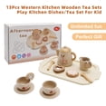thumbnail image 3 of 13Pcs Western Kitchen Wooden Tea Sets Play Kitchen Dishes/Tea Set For Kid, 3 of 12