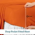 thumbnail image 5 of Hotel Brand 1000 Thread Count 6-Piece Extra Deep Pocket Super Soft Sheet Set Fit Upto 22 Inches Deep Pocket, Solid Pattern, 100% Egyptian Cotton @ 'hotellinen' (Twin-XL, Orange), 5 of 5