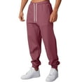 thumbnail image 2 of Dresfit Baggy Sweatpants Men Cotton Cuffed Joggers Fall Cinched Bottom Loose Fit Solid Gym Track Pants Straight Leg Baggy Plus Size Thermal Sweat Pants Watermelon Red 2XL, 2 of 8
