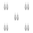 thumbnail image 2 of Sonducket Pendientes clásicos de aleación bohemios cortos hechos a mano exquisitos colgantes populares de moda para mujeres y niñas blanco 5Conjunto, 2 of 6