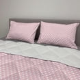 thumbnail image 2 of Pink Polka Dots Comforter & Sham Bedding Set, Spots Covering Background an Old Fashioned but Modern Look, 3 pcs Duvet Set Microfiber Filling Quilt, 5 Sizes, Pale Pink White, by Ambesonne, 2 of 4