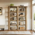 thumbnail image 6 of Finmind Freestanding 6-Tier Tall Bookshelf, 71-Inch Farmhouse Bookcase with Storage Shelves  for Home Office, Living Room, Bedroom, Rustic Brown, 6 of 10