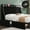 Black, variant on GAOMON Full Bed Frame with 4 Storage Drawers, Wingback Headboard, Charging Station, Diamond Design, No Box Spring Needed, Beige