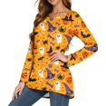 thumbnail image 3 of FGVCTG Halloween Pumpkin Tops For Women, Long Sleeve Pajamas Nightgowns House Dresses Ladies Night Sleep Dress Orange S, 3 of 5