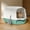 Green, variant on Large Cat Litter Box with Lid 19x13x13 Inches Enclosed Litter Box with Odor Control, Splash-Proof Design and Included Scoop for Indoor Cat Toilet