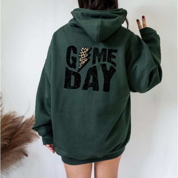 GAME DAY Graphic Unisex Fleece Hooded Sweatshirt