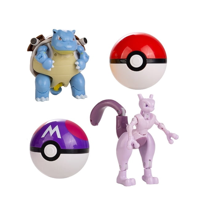 Juguete modelo de figura de acción de Pokémon Anime, deformación de Poke Ball, Pikachu, Charizard, Mewtwo, Eevee, Lucario, Greninja, caja Original, Authentique zhangyuxiang LED
