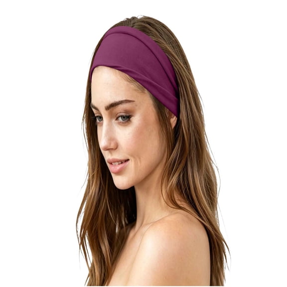 Zynoxe Womens Wide Elastic Headband for Yoga and Sports Comfy Casual Solid Color Workout Headband