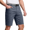 thumbnail image 2 of Zimjoy Men's Ripstop Water Resistant Tactical Cargo Shorts with Belt Multi Zipper Pocket Quick Dry Knee Length Outdoor Hiking Work Utility Shorts Dark Blue 2XL, 2 of 9