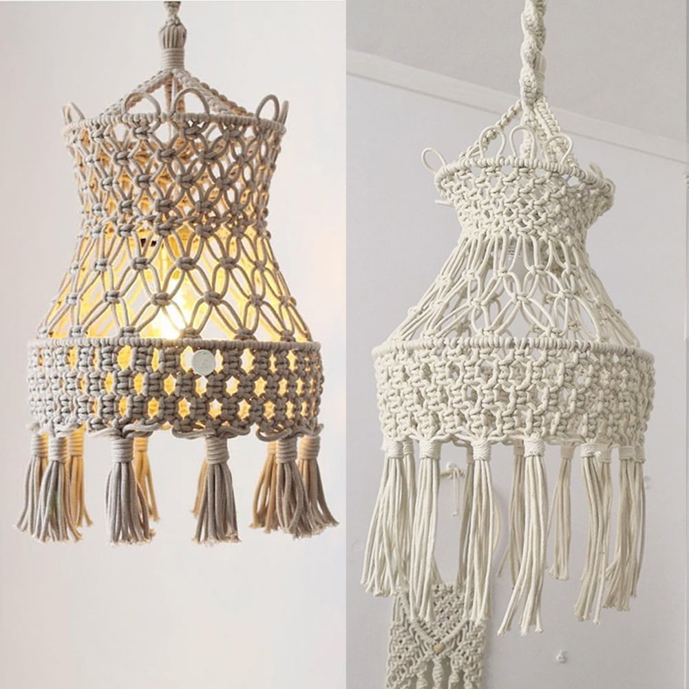 Hand-knitted Lampshade Hanging Lamp Decoration For Living Room Bedroom Wedding 