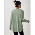 thumbnail image 5 of Honeeladyy Womens Long Sleeve Pullover, Solid Color Textured Lightweight Loose Top for Spring and Autumn Thanksgiving Gift, 5 of 9