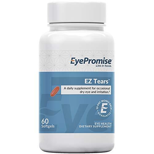 EyePromise EZ Tears Eye Vitamin Occasional Dry Eye Relief Supplement Omega3s and 8 Other