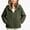 Army Green, variant on HAOTAGS Girls Hooded Fleece Jacket (3-13) Solid Color Long Sleeve Jacket With Pocket Warm Zipper Outerwear Light Blue Size 6