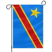 PTEROSAUR Democratic Republic of Congo Garden Flag, 12.5x18 inch Double Sided Burlap for House Yard Lawn Indoor Outdoor Decor