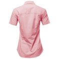 thumbnail image 3 of A2Y Women's Basic Durable Short Sleeve Button Down Business Office Formal Ladies Shirt Pink Oxford M, 3 of 6